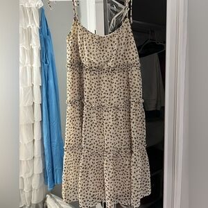 Aqua cheetah print ruffle mini dress